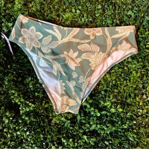 Green Patterned Bikini Bottom